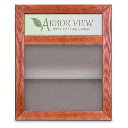 Outdoor Enclosed Combo Board,42x32,Bronze Frame/Grey & Burgundy